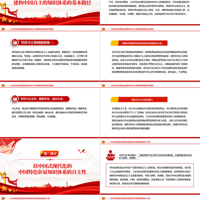 精美党政风立足中国式现代化建构中国自主的知识体系PPT课件
