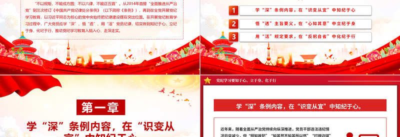 精美创意党纪学习教育之党员干部要知于心立于身化于行PPT下载