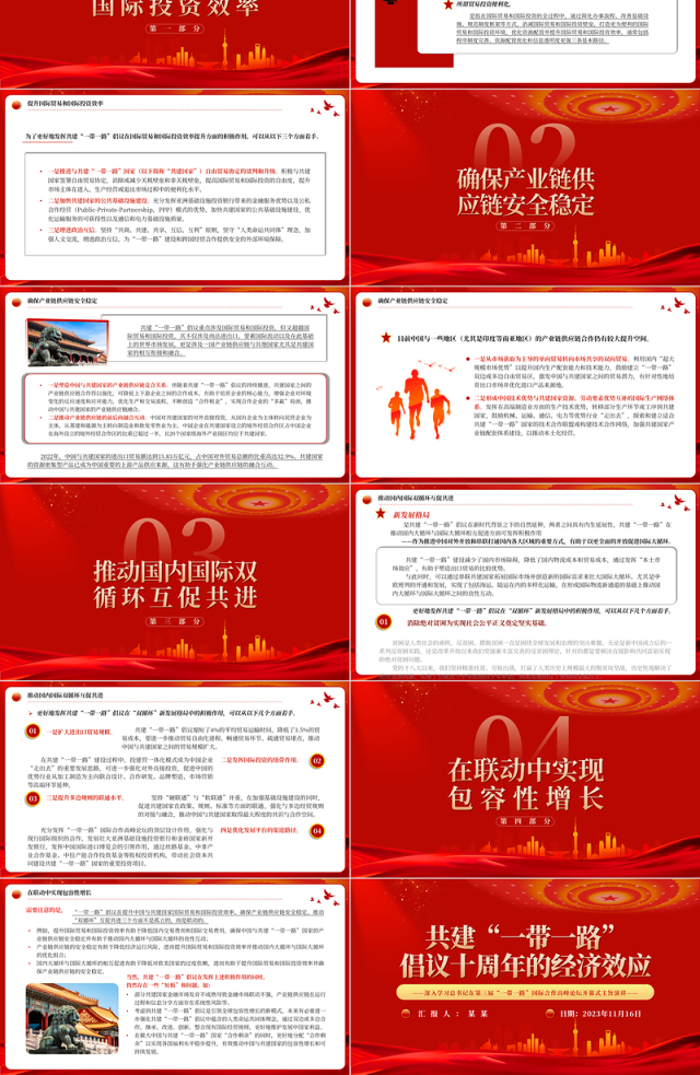 2023共建“一带一路”倡议十周年的经济效应PPT深入学习总书记在第三届“一带一路”国际合作高峰论坛开幕式主旨演讲专题课件模板