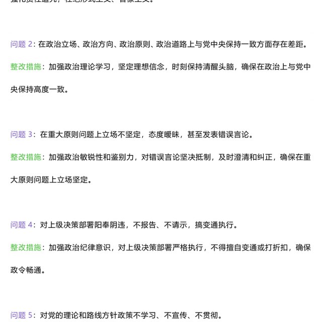 六大纪律方面存在的问题及整改措施整改问题清单PPT创意简洁党纪学习教育课件(讲稿)