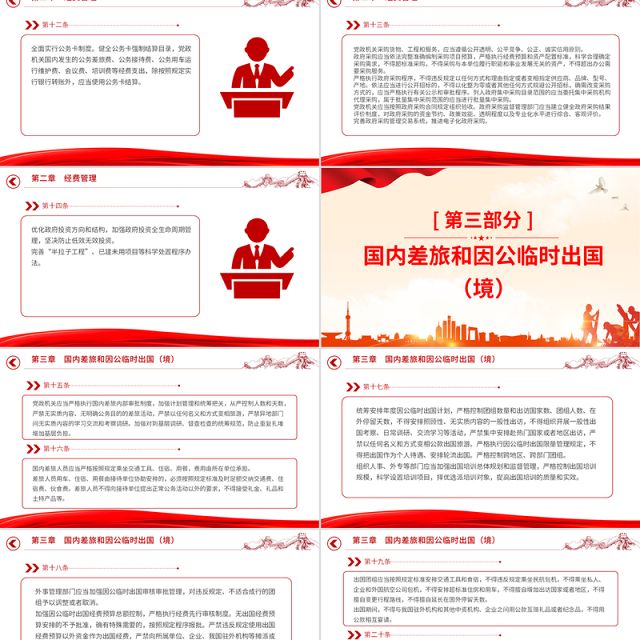 红色大气《党政机关厉行节约反对浪费条例》PPT课件