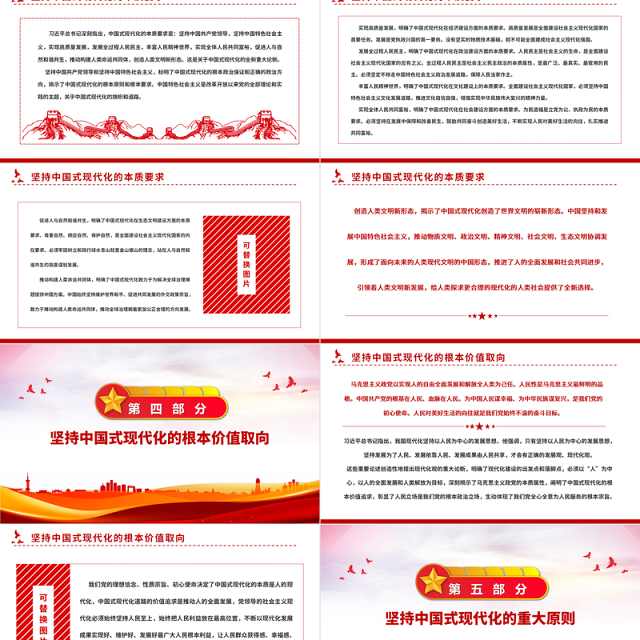 2022中国式现代化理论的新飞跃PPT红色党政风学习党的20大精神党员干部辅导微党课课件