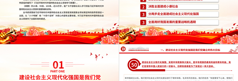开启全面建设社会主义现代化国家新征程精美大气习近平新时代中国特色社会主义思想学习纲要系列党课课件之六