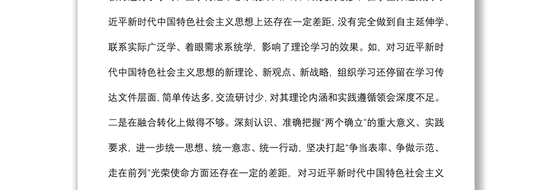 办公室主任专题民主生活会个人发言提纲