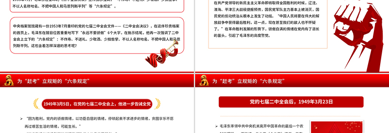 为“赶考”立规矩的“六条规定”PPT简洁风重温党史知识党课课件