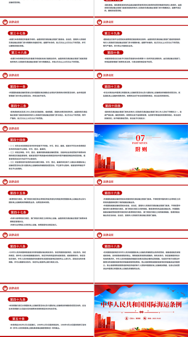 2025《中华人民共和国国际海运条例》PPT法律法规课件下载