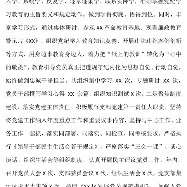 2024年度抓基层党建述职报告