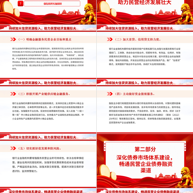 金融25条PPT红色简洁关于强化金融支持举措助力民营经济发展壮大的通知课件