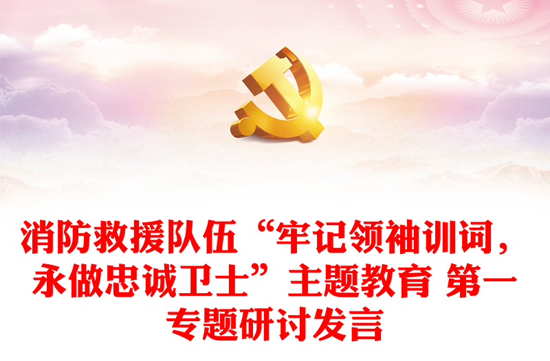 消防救援队伍“牢记领袖训词,永做忠诚卫士”主题教育 第一专题研讨发言