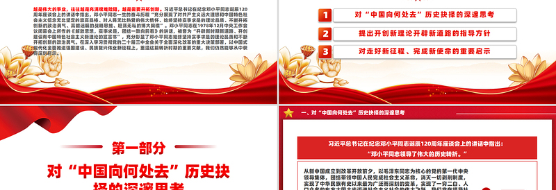 精美简洁从伟大转折看邓小平同志开拓创新的政治勇气PPT党课