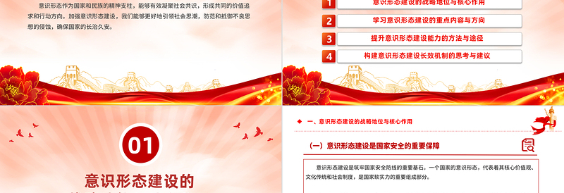 加强意识形态建设PPT大气精美确保国家的长治久安党课课件