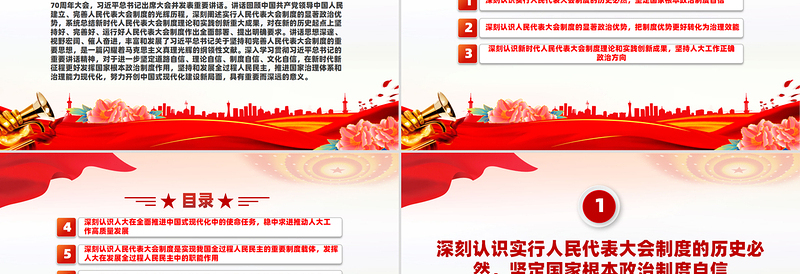 坚持好完善好运行好人民代表大会制度的三重思考PPT红色党建风党员干部学习教育党课