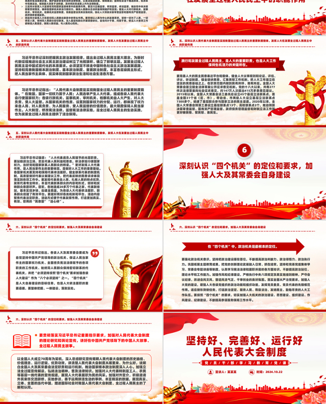 坚持好完善好运行好人民代表大会制度的三重思考PPT红色党建风党员干部学习教育党课