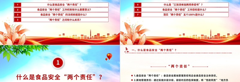 简洁大气食品安全“两个责任”政策解读PPT下载