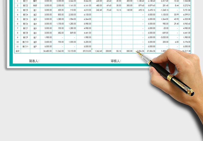 2021年工资表-社保金个税计算