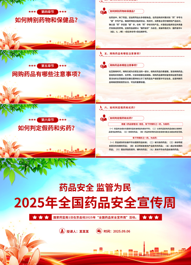 全国药品安全宣传周PPT药品安全监管为民主题课件下载