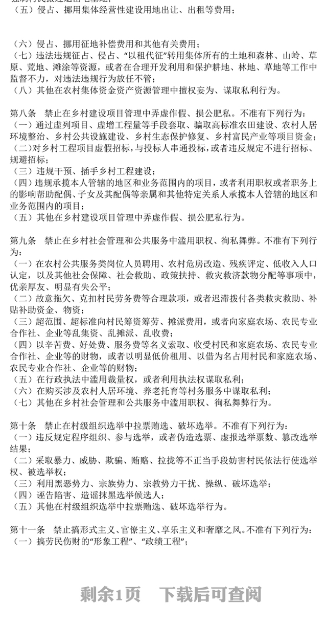 精美实用农村基层干部廉洁履职“八禁止”PPT党课课件(讲稿)
