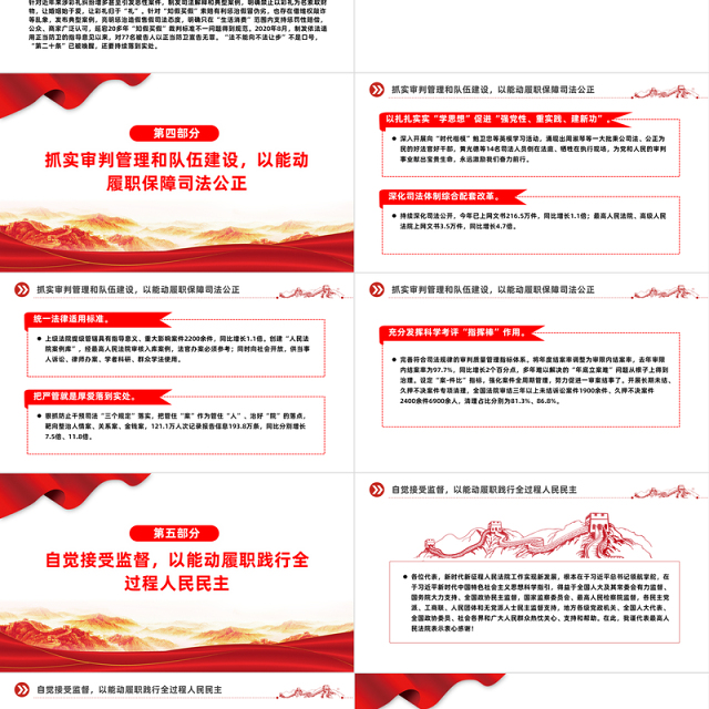 2024两会最高人民法院工作报告PPT大气简洁两会学习微党课