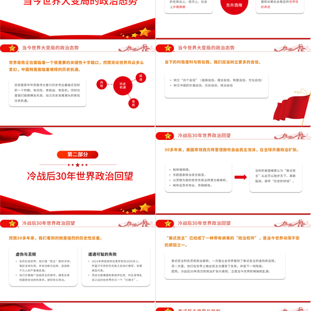 世界大变局中的中国民主比较优势与光明前景PPT红金简约党政风核心价值观百场讲坛讲解报告课件模板
