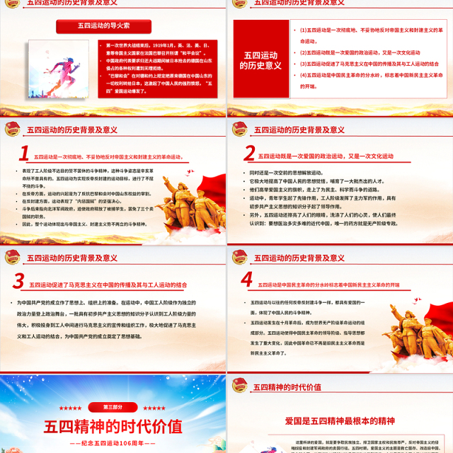精美风2025纪念中国共青团106周年弘扬五四精神挥洒热血青春PPT下载
