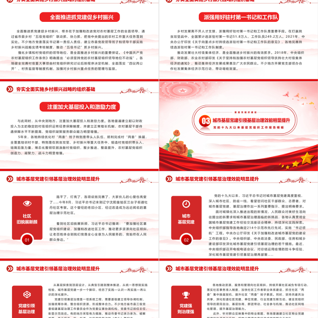 2022建强战斗堡垒夯实执政之基PPT红色精美党的十九大以来党的基层组织建设工作总结党建党课课件