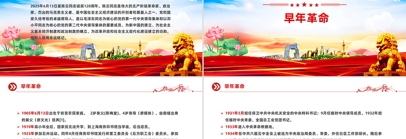 2025年纪念陈云同志诞辰120周年PPT课件下载