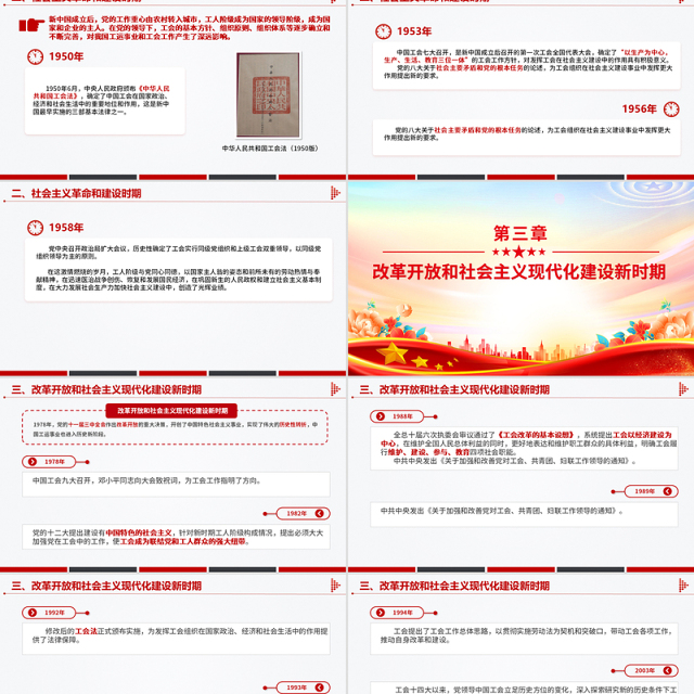庆祝中华全国总工会成立100周年PPT回顾百年工运史汲取奋进力量课件下载