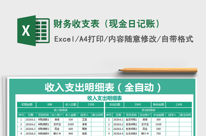 2021年财务收支表(现金日记账)