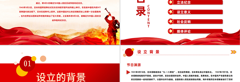 2025纪念抗战胜利80周年PPT大气简洁风中国人民抗日战争胜利纪念日课件模板