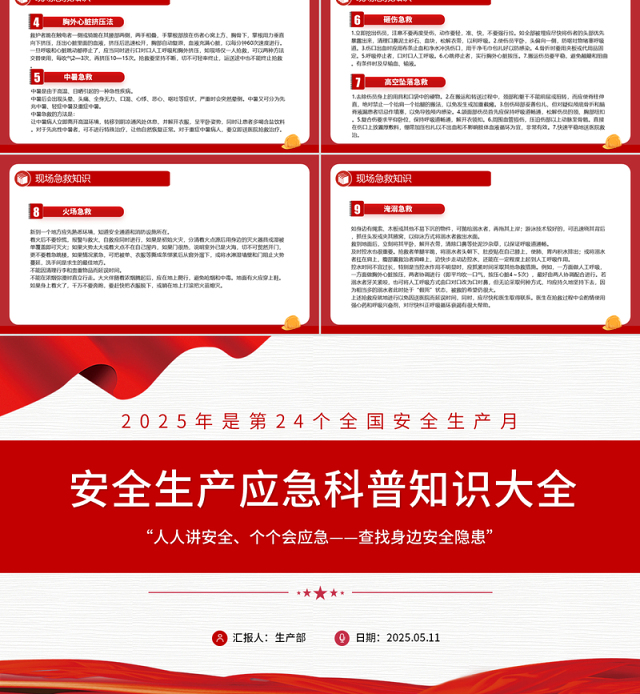 精品安全生产应急科普知识大全PPT2025年安全生产月以人为本安全第—科普课件