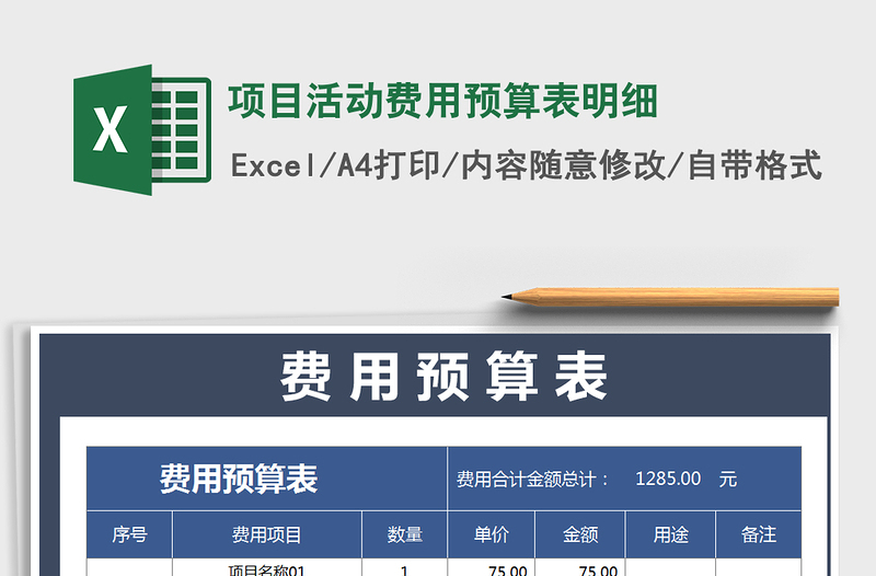 2021年项目活动费用预算表明细