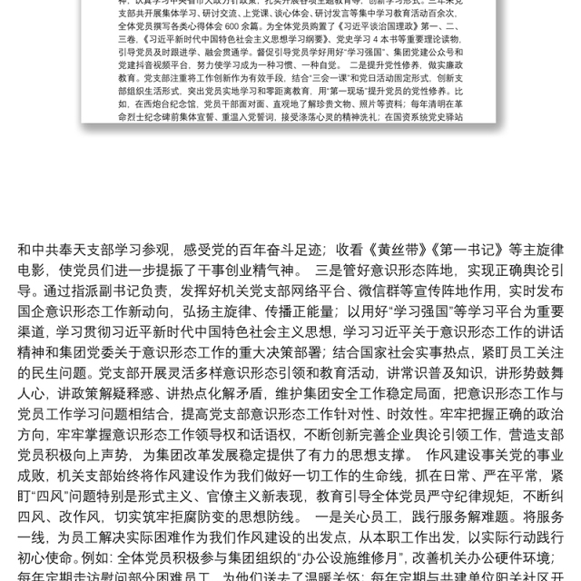 国企集团机关党支部委员会换届选举党员大会工作报告