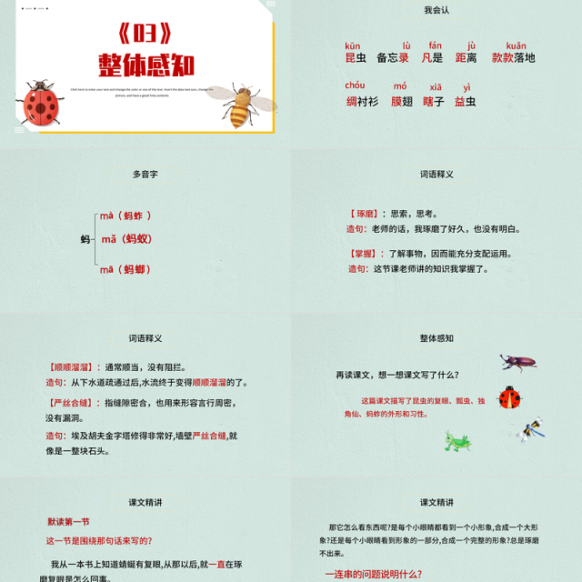 2022昆虫备忘录PPT第4课小学三年级语文下册部编人教版教学课件