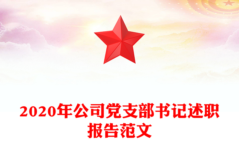 2020年公司党支部书记述职报告范文