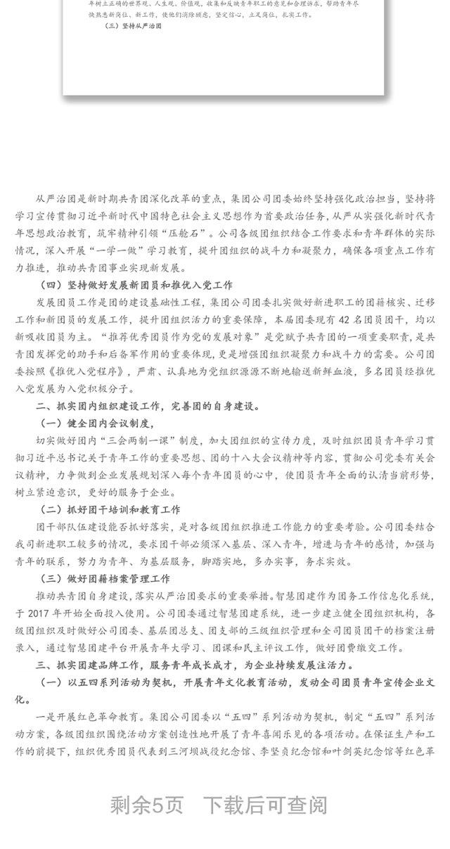 国有企业2022年团委换届工作总结