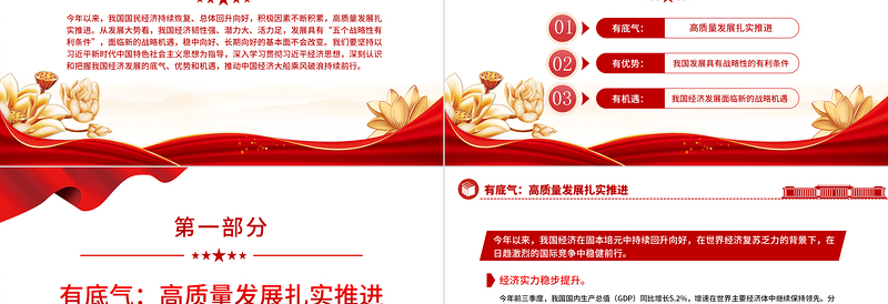 深刻认识我国经济发展的底气、优势和机遇PPT精美时尚风深入学习贯彻习近平经济思想精品微党课课件