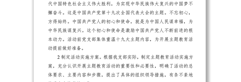 党支部2019年主题教育活动总结