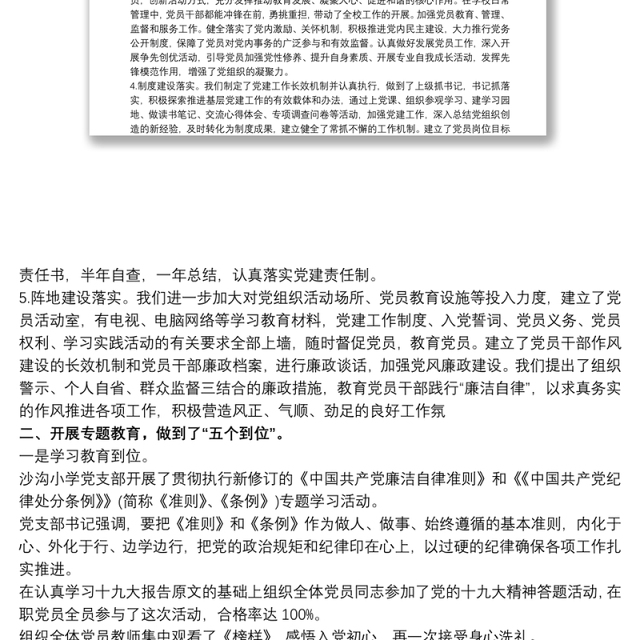 20xx年学校党支部党风廉政建设和反腐败工作总结