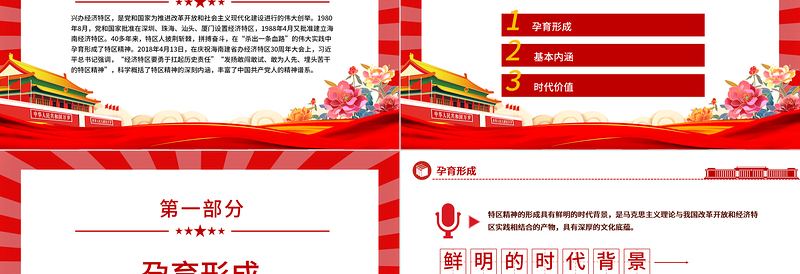 勇当新时代的“拓荒牛”发扬特区精神PPT精美党建风科学概括了特区精神的深刻内涵专题党课课件模板