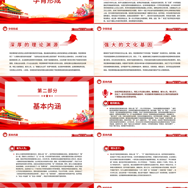 勇当新时代的“拓荒牛”发扬特区精神PPT精美党建风科学概括了特区精神的深刻内涵专题党课课件模板