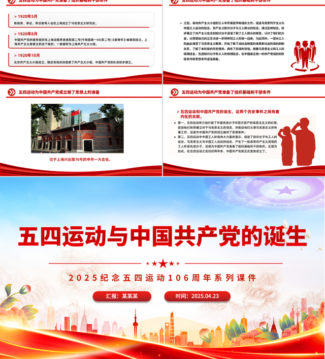 五四运动与中国共产党的诞生PPT2025纪念五四运动106周年系列课件