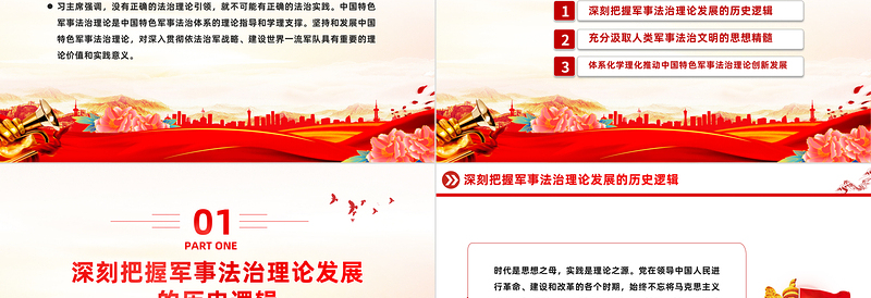 坚持和发展中国特色军事法治理论PPT党政风党员干部学习教育党课课件