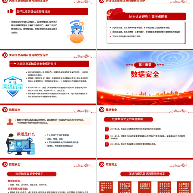 简洁党政风2025年国家网络安全宣传周PPT党政课件模板