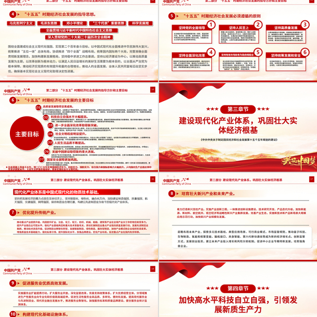 简洁风《关于制定国民经济和社会发展第十五个五年规划的建议》全文PPT党课