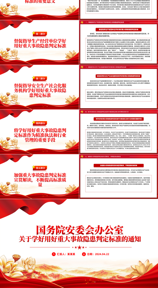 2024关于学好用好重大事故隐患判定标准的通知PPT安全生产管理课件