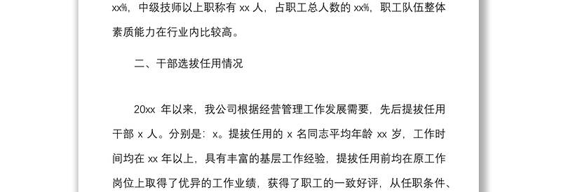 集团公司组织人事工作总结报告范文(企业,巡察组,专题工作汇报)