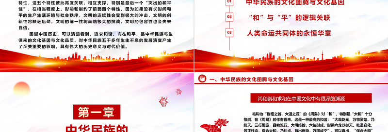 2023和平性为何是中华民族的文化基因ppt精美大气深入学习中华文明的突出特性和平性专题党课教育课件