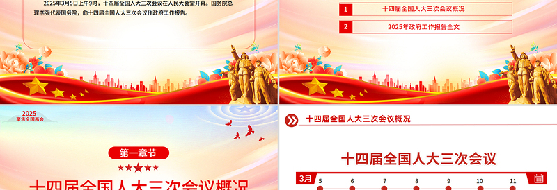 2025政府工作报告全文PPT党政风聚焦两会关注民生主题党课下载