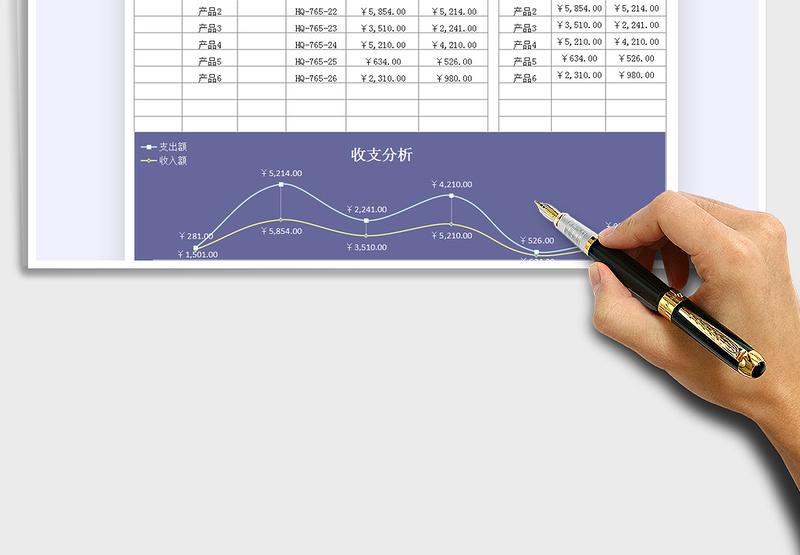 2021年收支明细表-动态图表分析