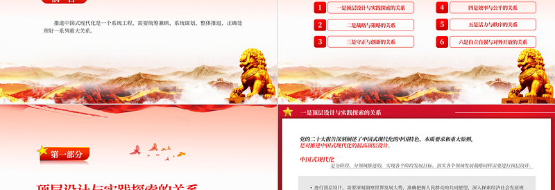 中国式现代化PPT简洁党建风推进中国式现代化需要处理好若干重大关系党员学习培训主题党课